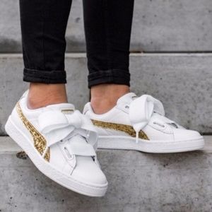 puma basket heart glitter sneaker